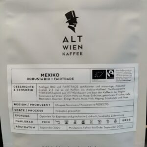 Alt Wien - Mexiko II Robusta - ganze Bohne - 250g