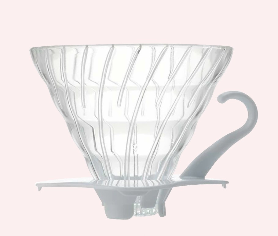 2398 Hario V60 01 Glass Coffee Dripper Filterträger weiss Glas 1-2T