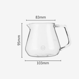 Timemore glass coffee server 360ml transparent inkl Deckel