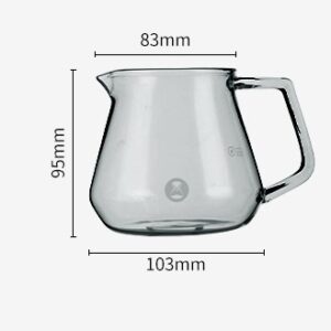Timemore glass coffee server 360ml dunkel inkl Deckel