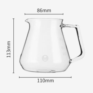 Timemore glass coffee server 600ml transparent