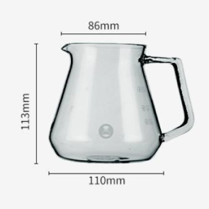 Timemore glass coffee server 600ml dunkel inkl Deckel